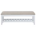 thumbnail image 3 of Bexhill Upholstered Rectangular Bench with Shelf White, 3 of 8