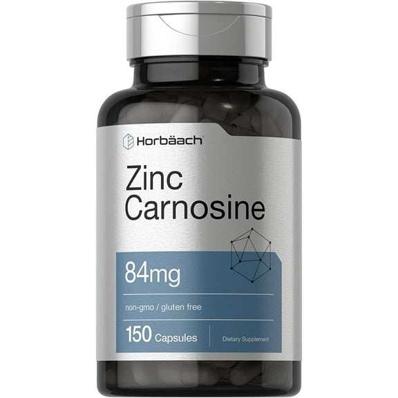Zinc Carnosine 84mg | 150 Capsules | Non-GMO and Gluten Free | by Horbaach