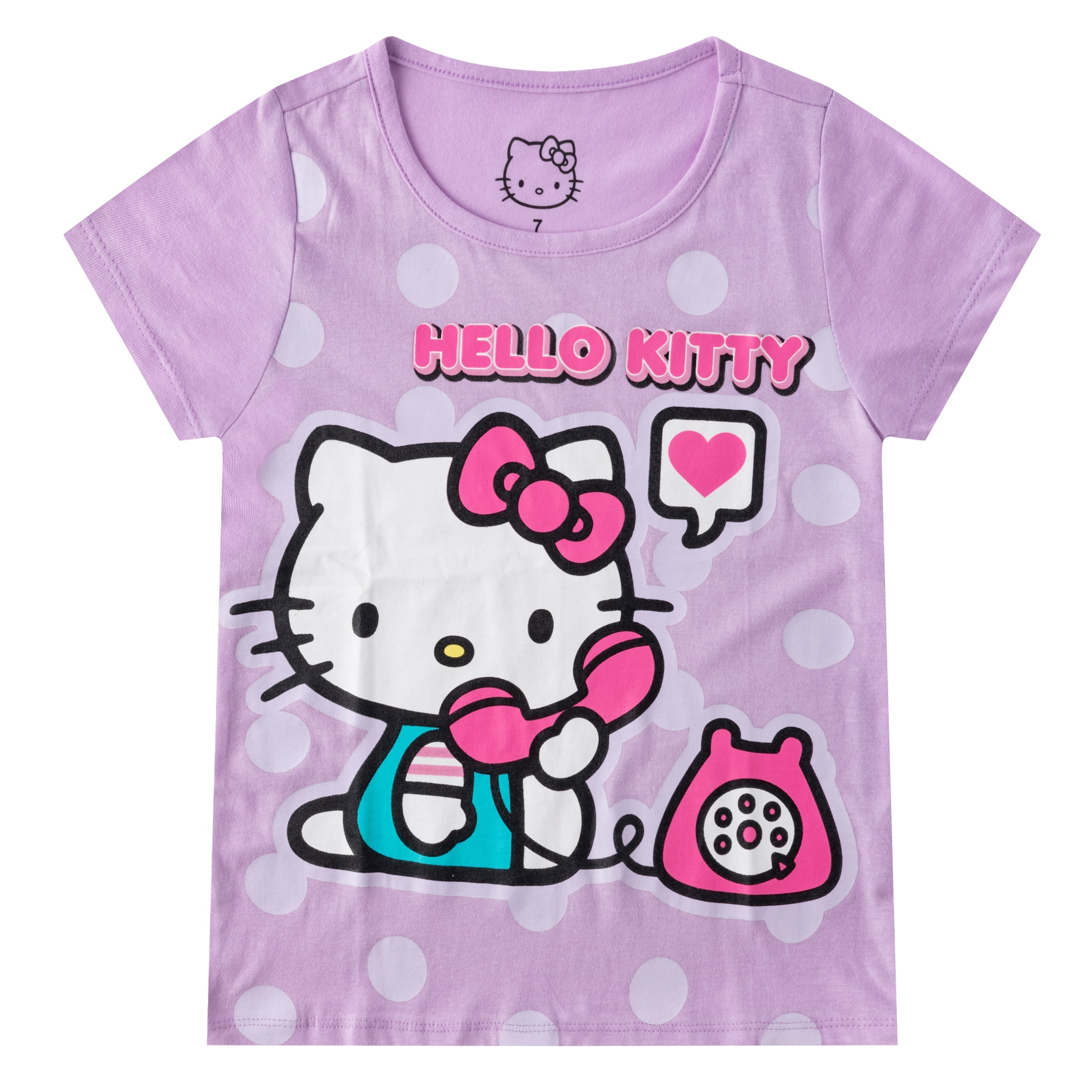 Hello Kitty Sanrio Short Sleeve T-shirt (Girls), 4 Pack, Sizes 4-12