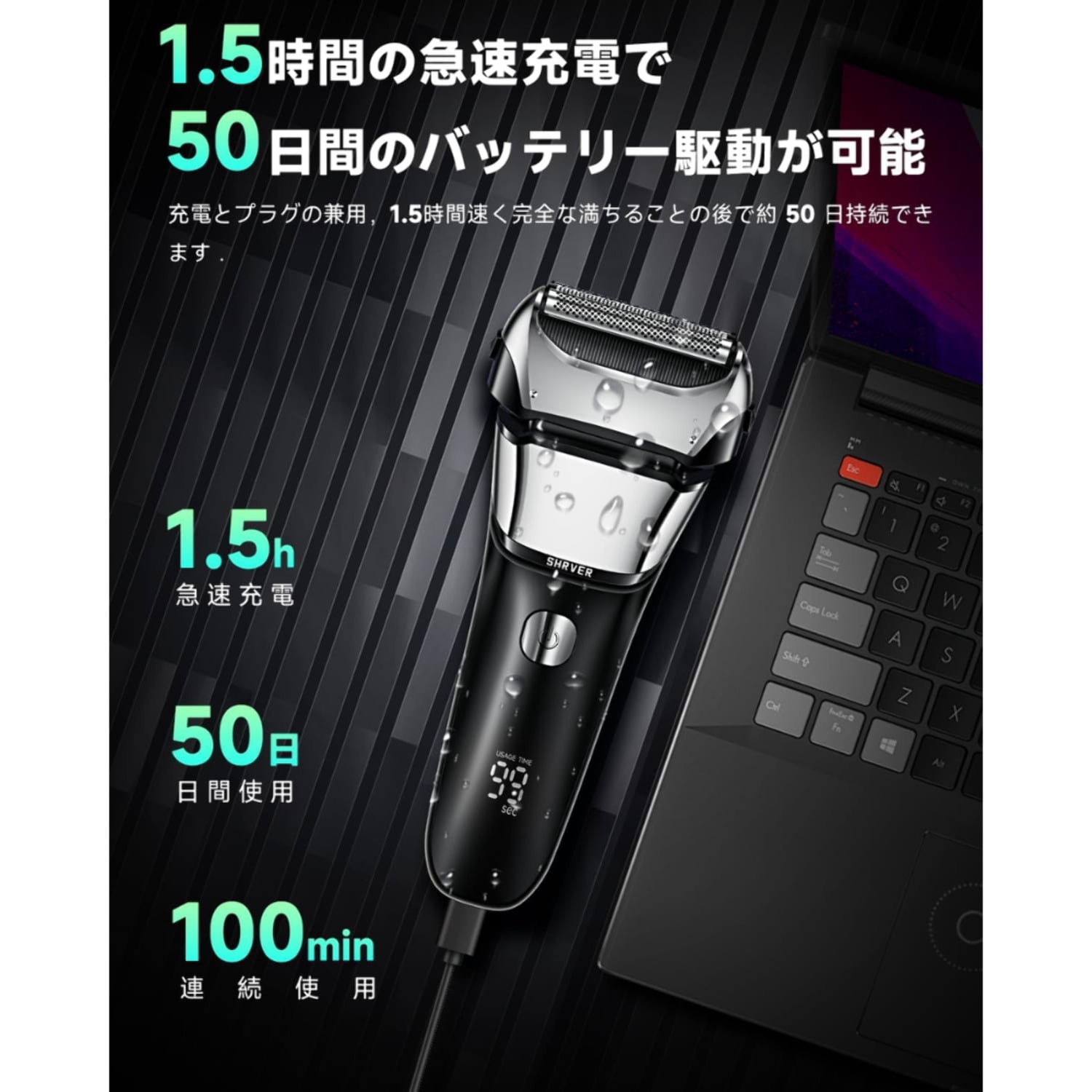 PGONA Electric Men’s Shaver – Foil Rotary Type, Wet  Dry, Type-C Rechargeable – Made in JAPAN - Tokyo Sakura Mall