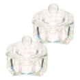 thumbnail image 3 of FELTECHELECTR 2 platos de cristal para uñas, vaso para manicura, vaso para líquido con tapa., 3 of 4