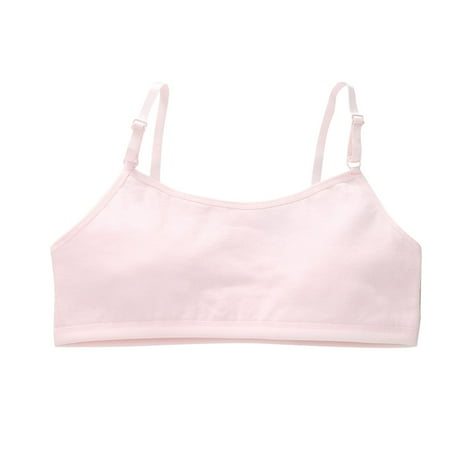 Little Girl Bras Training Bra Breathable Cotton Bra Summer Lightly Adjustable Strap Wireless Comfortable Bralette  Pink  M