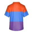 thumbnail image 4 of Domuza Men Scrub Top Gradient Tie-Dye Short Sleeve V Neck Caregiver Uniform Relaxed Fit Comfy Soft Medical Scrub Tops with 3 Pockets Orange 2XL, 4 of 4