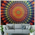thumbnail image 4 of Shiartex  Hippie Mandala Tapestry Wall Hanging - Indian Peacock Maditation Gypsy Bohemian Hippy Psychedelic Dorm Room Decor Poster Maroon Yellow  40x30inch, 4 of 6