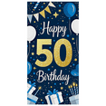 thumbnail image 2 of Navy Blue Happy 50 Birthday Banner with Glittery Numbers Balloons Stars and Gifts Party Decoration Background Backdrop for Photography Birthday Party Supplies Decor Props, 2 of 6