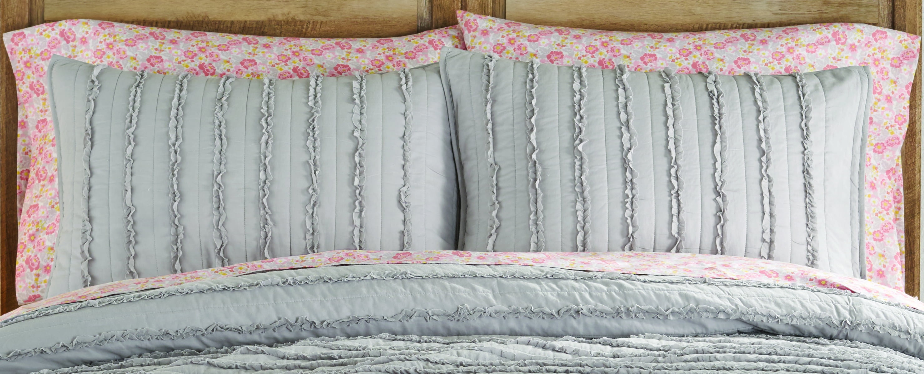 Better Homes & Gardens Gray Cotton Quilt, King - Reversible