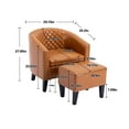 thumbnail image 7 of Accent Chair with Ottoman, Mid Century Barrel Chair with Thick Cushion and Soft Back,Modern Upholstered Club Tub Round Arms Chair for Living Room Bedroom Office,Light Brown, 7 of 7