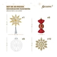 thumbnail image 2 of Set Esferas y Adornos Navideños para Árbol de Navidad Esquimal, 25 Piezas (Dorado Rojo), 2 of 6