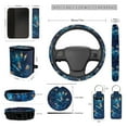 thumbnail image 4 of XYZCANDO Butterfly Flower Coasters Center Mirror Cover Car Seat Cover Seat Belt Cover Keychain Lipstick Cover Car Trash Can Steering Wheel Cover Easy Installation Lightweight Fit Most Car, 4 of 5