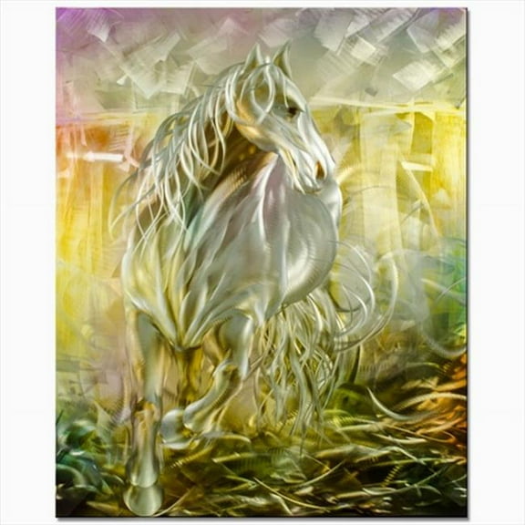 39 X 32 in. The Stallion Single-Paneled Handmade Metal Wall Art