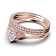 thumbnail image 4 of Gorgeous Minimalist 2.25 Carat Pear Cut Diamond Moissanite Unique Engagement Ring, Affordable Wedding Ring, Two Matching Band in 10k Solid Rose Gold Gift For Her Love, Trio Ring Set, 4 of 4