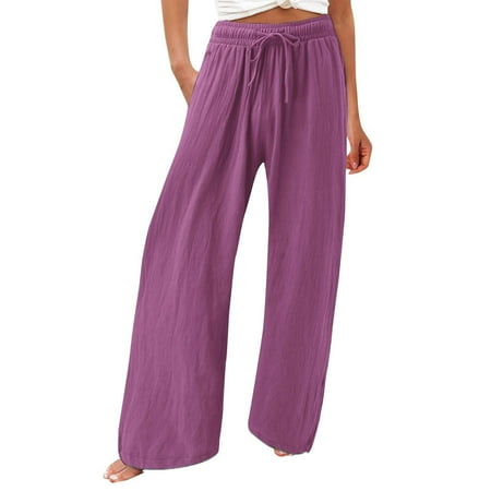 LEKODE Women Pants Gym Clothes for Woman Breathable Pants Women Flowy Pants for Women Yoga Pants Women Lounge Pants Women Barrel Pants Women Hot Pink XL