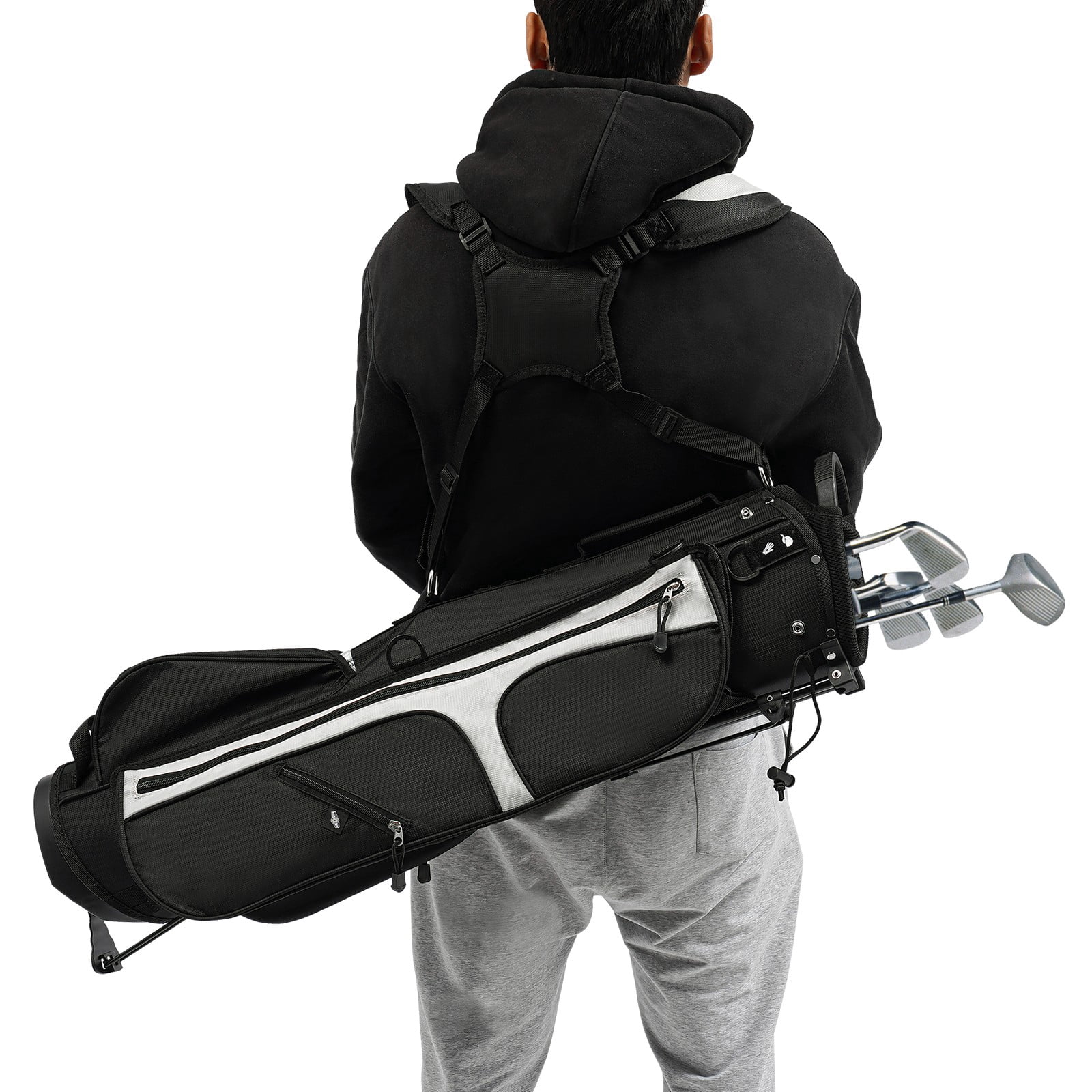 1 PCS Golf Stand Bag, Portable Golf Stand Bag, Golf Stand Bag with Shoulder Strap for most juniors and adults and can accommodate most sizes of golf clubs, Bag Size(W*H): 16.5*91.5cm/6.49*36.02in