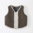 thumbnail image 3 of GYRATEDREAM Toddler Baby Boys Girls Warm Vests Kids Sleeveless V Neck Knit Sweater Button Down Soft Vest for 5-6Y Gray, 3 of 5