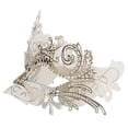 thumbnail image 2 of Máscara de mascarada, máscaras venecianas de Mardi Gras Deecorations para mujer, blanco, uno, máscara de metal de media cara, 2 of 5