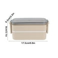 thumbnail image 3 of ROLKFUK Japanese Bento Box, 2-Compartment Leakproof Lunch Box - Microwave & Dishwasher Safe, Eco-Friendly Portable Lunch Container for Adults, ki-ds, Work, Sch-ool, Picnic - Beige, 3 of 6