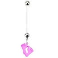 thumbnail image 2 of 14G Dangle Pregnancy Belly Rings Bioflex with 316L Surgical Steel Balls, 2 of 12