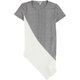 thumbnail image 1 of bar III Blusa asimétrica con bloques de color para mujer, gris, pequeña, 1 of 2