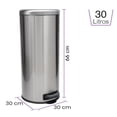 thumbnail image 2 of Bote De Basura Redondo De Acero Inoxidable Home Styles 30l Plateado, 2 of 7