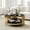 Gold/Black, variant on 19.69" Round Glass End Table, Modern Living Room Table with Stainless Steel Base & Tempered Glass Top for Home, Apartment, Office