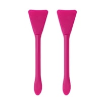 Unique Bargains 2 Pcs Multifunctional Facial Mask Brush Rose Red