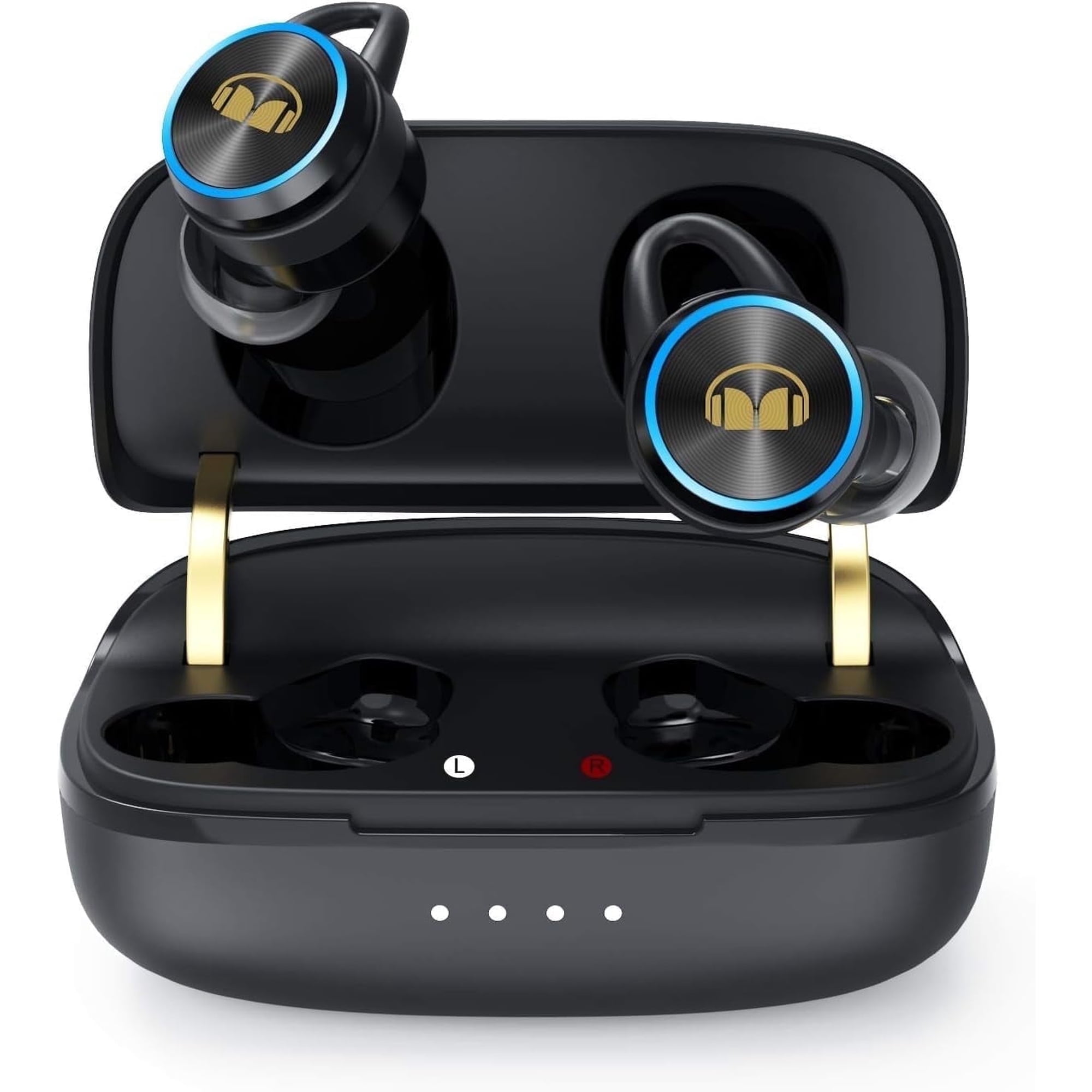 Monster Wireless Earbuds, Bluetooth 5.0 in-Ear Headphones with Charging Case, Stereo Earphones Deep Bass Sound, Built-in Mic, Clear Call, Water Resistant Design for Sports
