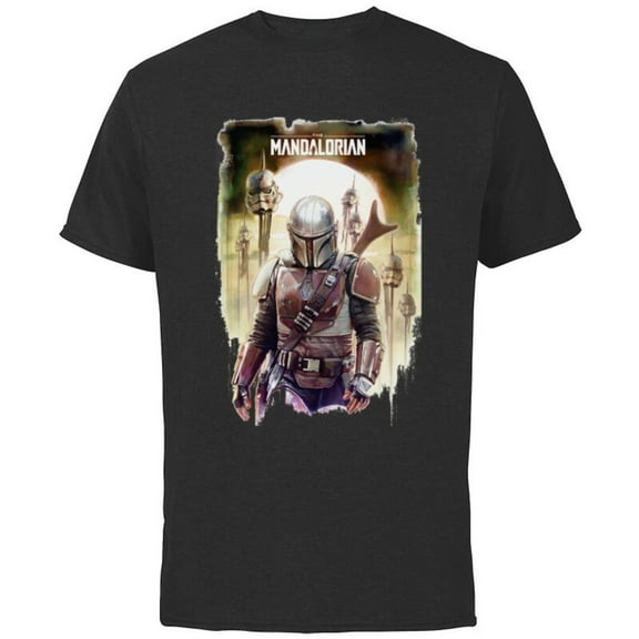 Star Wars The Mandalorian Conquer Poster - Short Sleeve Cotton T-Shirt for Adults - Customized-Black