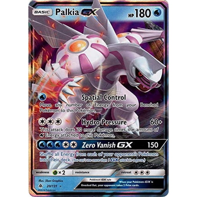 Carta coleccionable Pokémon Palkia GX Ultra Rare 20/131