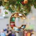 thumbnail image 4 of kiskick Unique Acrylic Bookcase Design Christmas Pendant - Alphabet Hanging Charm with Lanyard, Accessories for Living Room Decor, 4 of 8