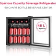 thumbnail image 3 of Frigidaire 70 Can Beverage Refrigerator, 1.6 Cu. ft. Glass Door Mini Fridge, Black EFMIS164, 3 of 9