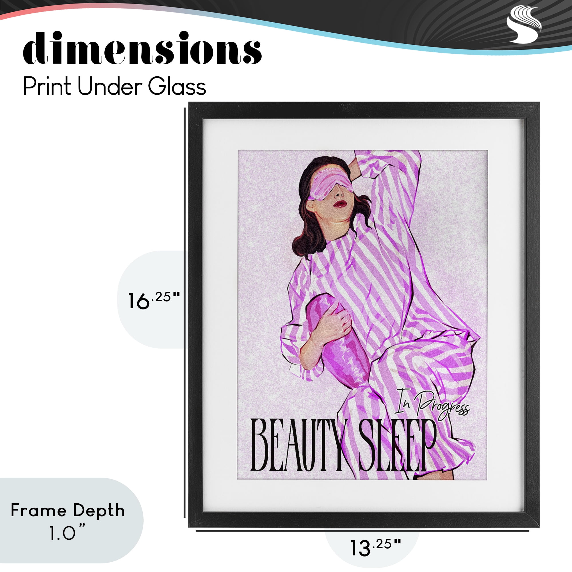 Stupell Industries Beauty Sleep In Progress Black Framed Print Under Glass, design by Ziwei Li