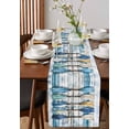 thumbnail image 4 of Lake Paddle Striped Table Runner 48 Inches, Watercolor Vintage Wood Grain Bed Runner Dresser Scarves Tabletop for Indoor Outdoor Parties/Ceremony/Banquet, 13" x 48", 4 of 8
