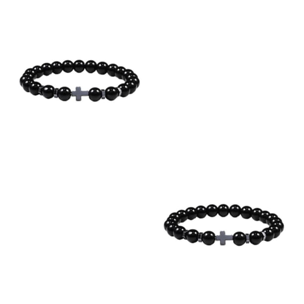 Minnieouse Pulseras de cuentas de piedra redonda natural Joyería resistente al desgaste Cuerda elástica de ojo de moda para fiesta Type1 NO1