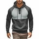 thumbnail image 1 of Sudadera con capucha para hombre, estilo informal, con bloqueo de color, bolsillo, cordón ajustable, manga larga, suéter con capucha, abrigo de poliéster para hombre, 1 of 7