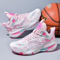 thumbnail image 4 of Bolognifi Men's Basketball Shoes High-Top Volleyball Non-Slip Lightweight Indoor Outdoor Sport Sneakers Fans - PINK_6.5, 4 of 8