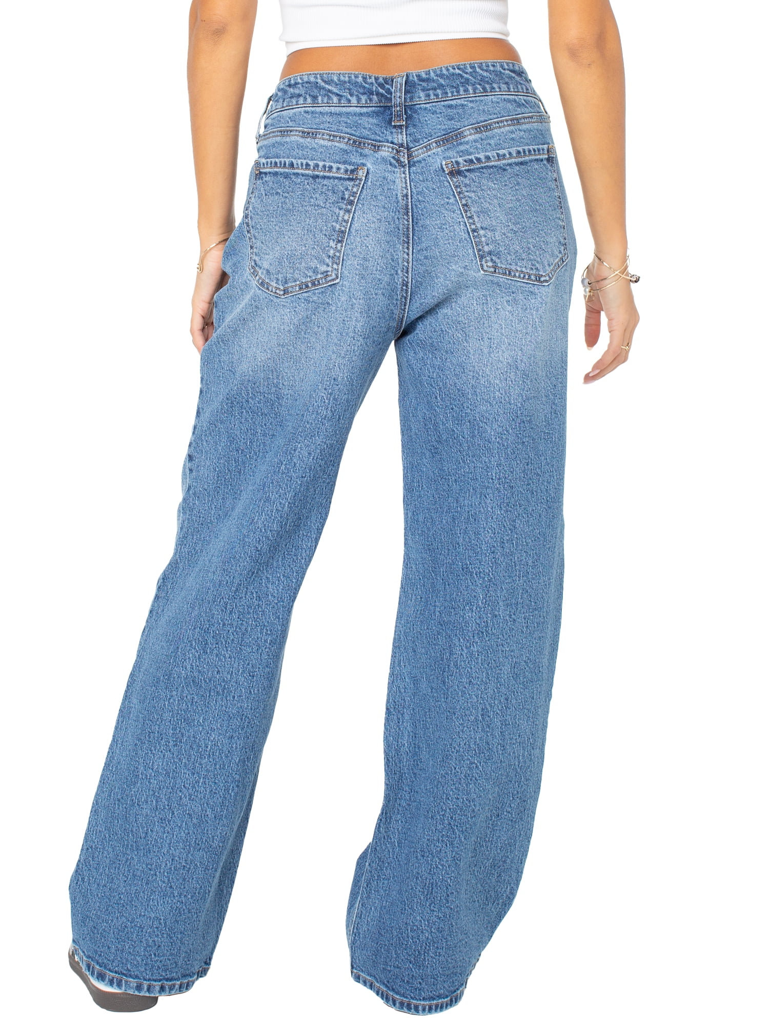 Celebrity Pink Women's and Women's Plus Slouchy Wide Leg Jean, Available in 30", 32", and 34" inseams, Sizes 1-24W