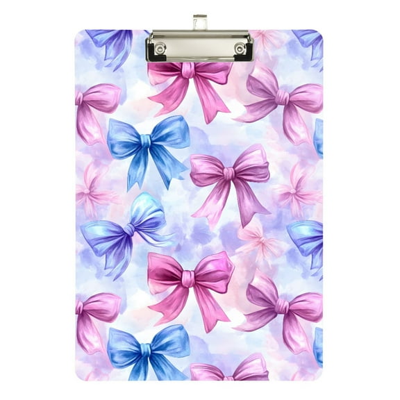 ALAZA Plastic Clipboard A4 Letter Size Decorative Clipboards for Students Women Men 9" x 12.5" Watercolor Bows