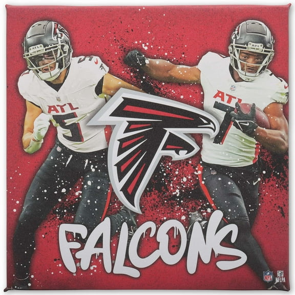 Atlanta Falcons 12" x 12" Team Logo and Players Splash Canvas Art