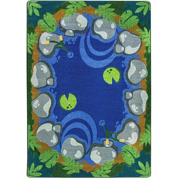 Joy Carpets  Tranquil Pond Children Area Rug Multi Color