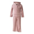 thumbnail image 6 of Bnwani Girls 2 Piece Sets Clothes Cotton Hoodies Long Sleeve Button Solid Sweatshirts and Straight Pants, 6 of 7
