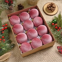 Christmas Ornaments, 12PCS Gold Velvet Christmas Balls 3.15 Inch Shatterproof Flocked Baubles Plastic Hanging Ornaments for Xmas Tree Holiday Party Home Decoration