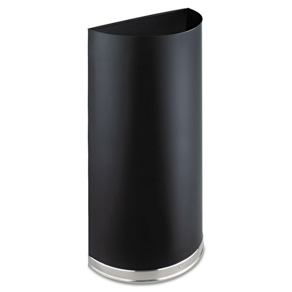 Safco Half Round Receptacle in Black