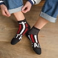 thumbnail image 3 of Rateoe USA Flag Cross Pattern Quarter Crew Socks,Toe Seamed Ankle Socks,Cotton Cushioned Breathable Athletic Crew Sports Socks, 3 of 7