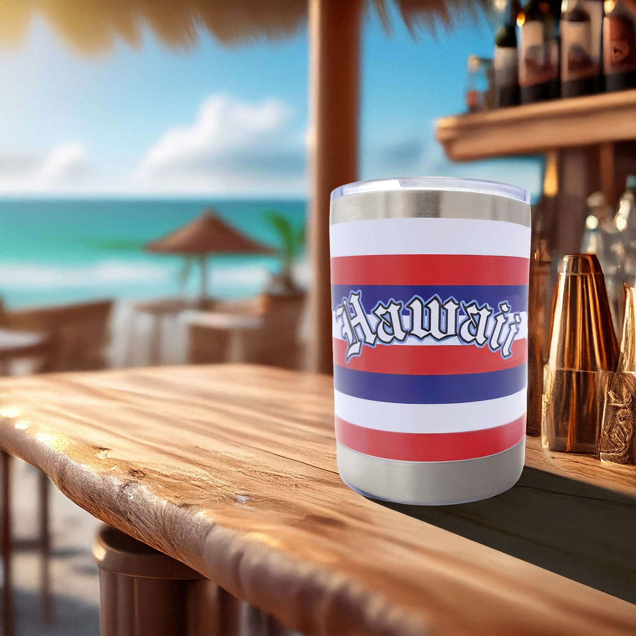 HI HPI Hawaii Personalized 10 oz Hawaii Flag Stainless Steel Tumbler