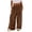 Brown-pants, variant on Women Wide Leg Loose Pants, Boho Baggy Elastic Waist Drawstring Jogger Pants, Faux Linen Cotton Palazzo Beach Vacation Trousers with Pockets
