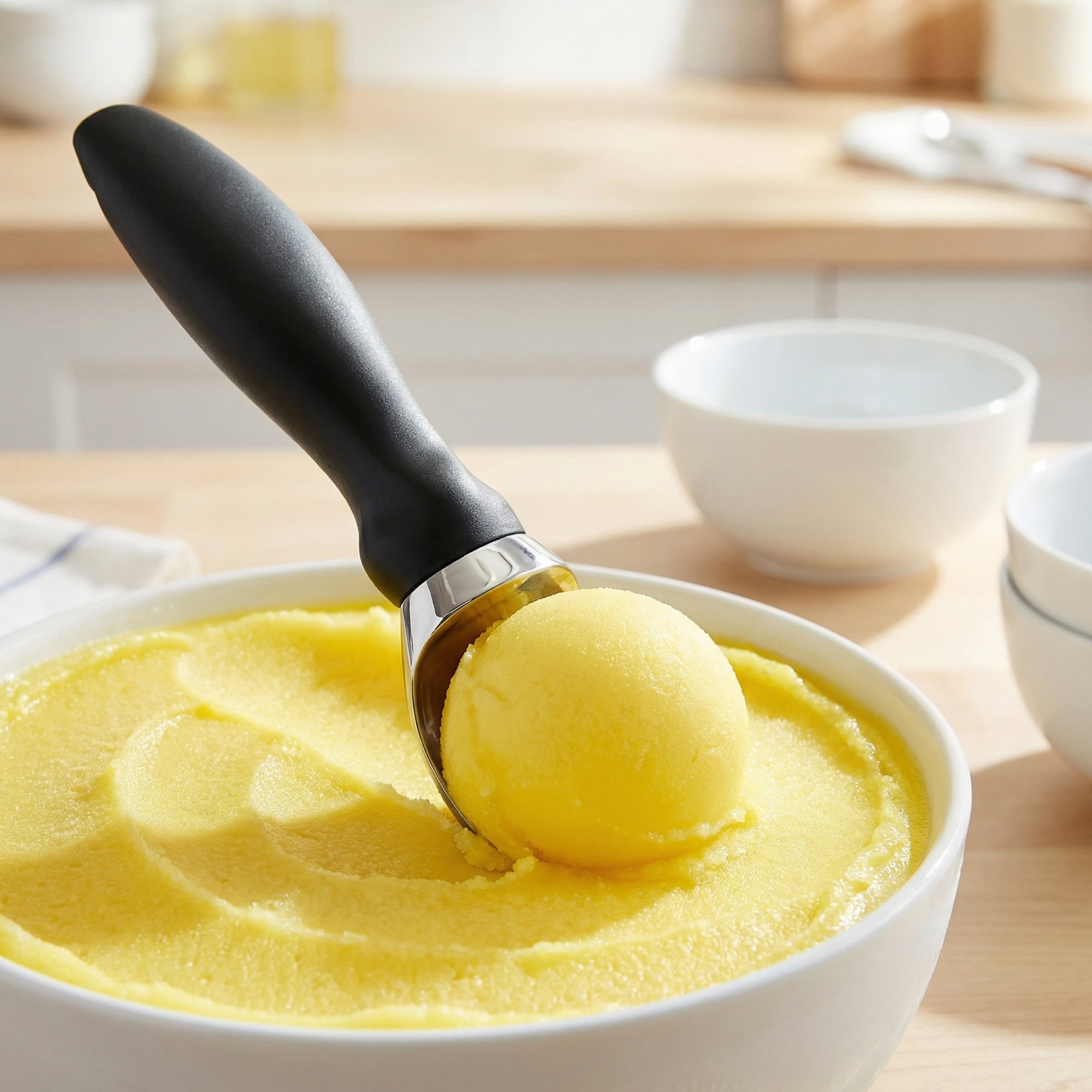 Unique Bargains Zinc Ice Cream Scoop with for Gelato and Cookie Dough Black 7.9in
