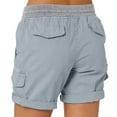 thumbnail image 3 of Hienoo Women's Plus Size Cargo Shorts Summer Cotton Linen Hiking Shorts with Pockets, Sizes XXXL, 3 of 6