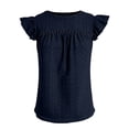 thumbnail image 3 of Womens Eyelet Tank Tops, Sleeveless Shirts for Women Lightweight Casual Hollow Solid Color Ruffle Crewneck Dressy Blouses, 3 of 5