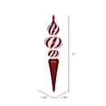 thumbnail image 2 of Vickerman 51" Jumbo Red and White Candy Finish Finial Stripe Ornament, 2 of 2