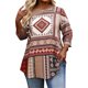 thumbnail image 3 of TaTaai Off-Shoulder Blouse Vintage Printed Women's Plus Size Fashion 3/4 Sleeve Elegant Flowy All Season Casual Top Gift, 3 of 6
